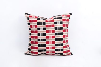 Cream, black and red block